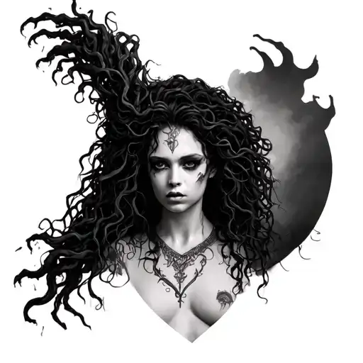 Bellatrix Lestrange as medusa tattoo design idea