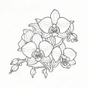 orchid simple outline tattoo design idea