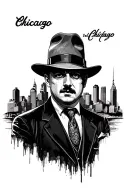 al capone chicago skyline tattoo design idea
