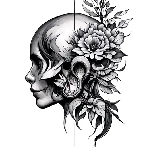 gemini and cancer mix tattoo design idea