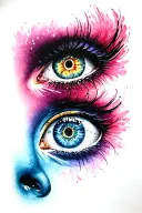 eyes impossible love tattoo design idea