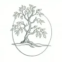 tiny weeping willow tree tattoo design idea