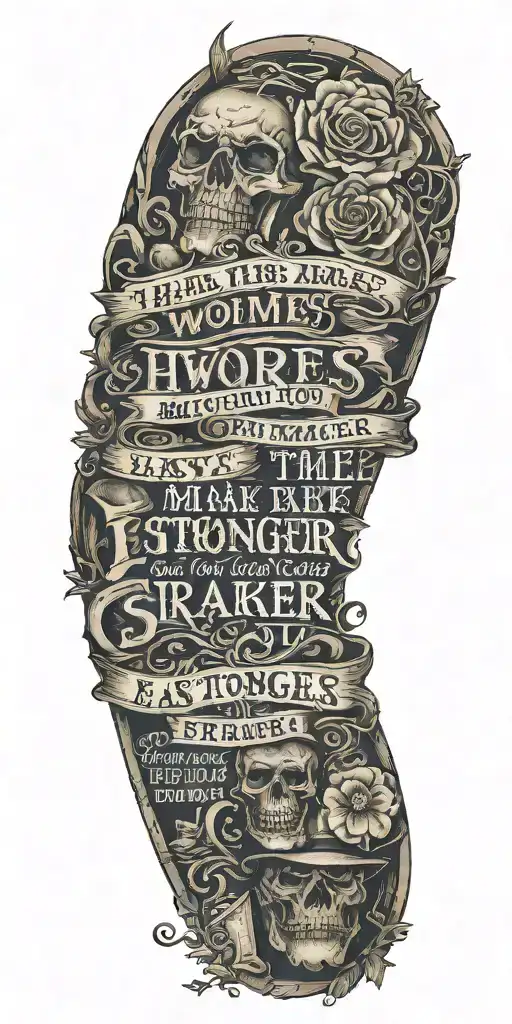 Words: Hard Times Make You Stronger, Easy Times Make You Weaker tattoo design idea