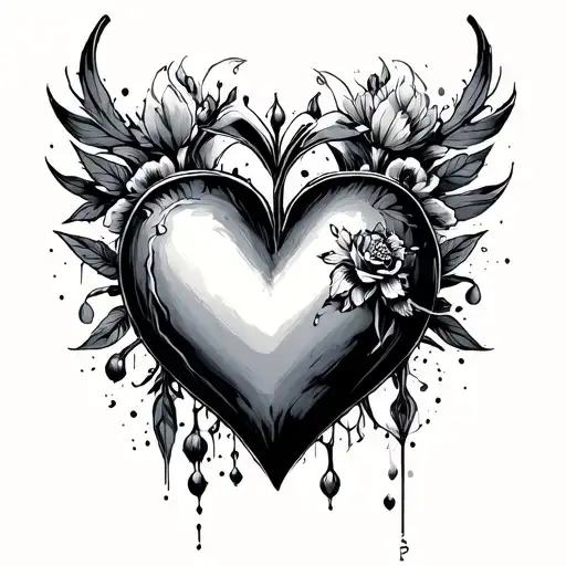 9-13 heart 2-21 Romain number tattoo design idea