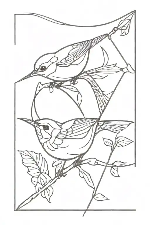Wren , bow and arrow design tattoo design idea
