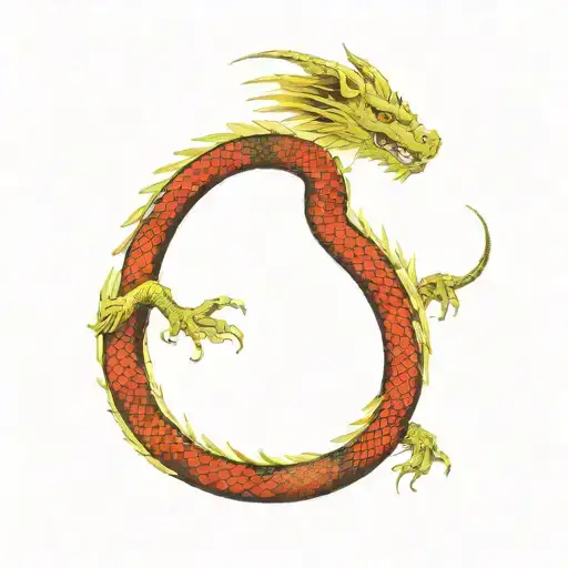 dragon ouroboros wrapped tattoo design idea