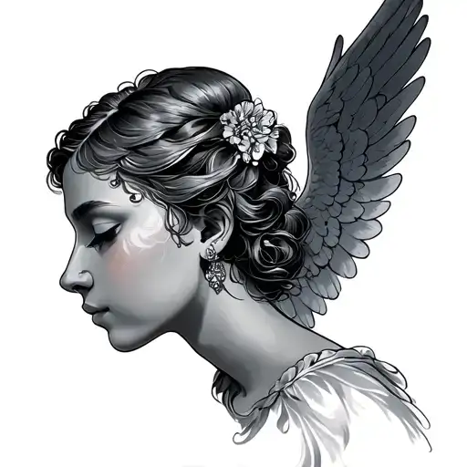Angel Whispering In Ear tattoo design idea