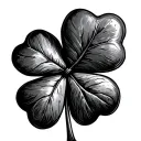black four leaf clover with "In ár gCroíthe go deo" encricling the clover tattoo design idea