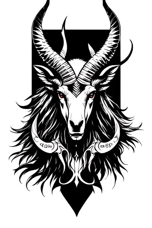 arcangel Uriel with capricorn zodiac sign tattoo design idea