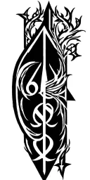 sigil with triangle in the middle and a 6 and 9 in the middle of the triangle tattoo design idea
