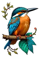 Kingfisher tattoo design idea