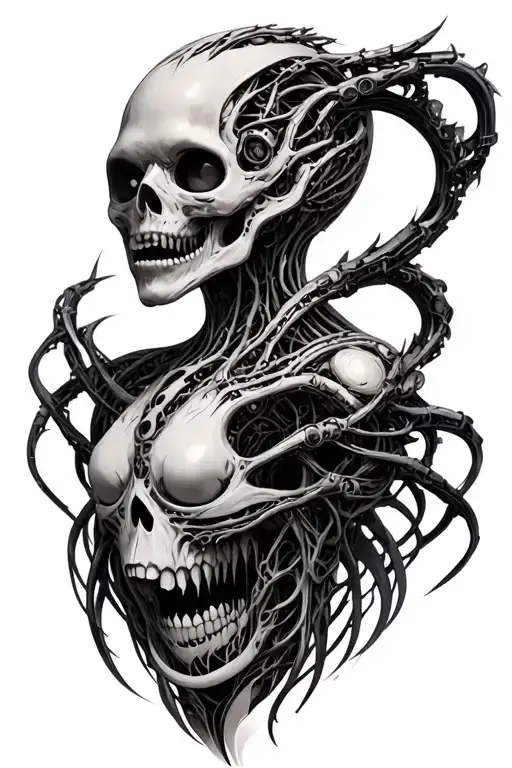 giger biomech art tattoo design idea