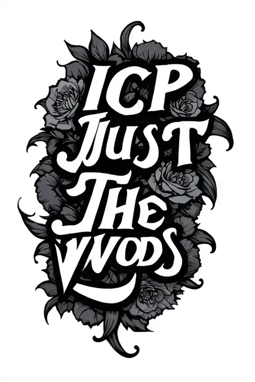 Icp just the words bold blackwork tattoo tattoo design idea