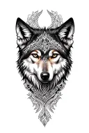 wolf mandala tattoo design idea