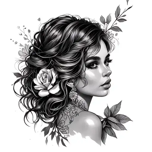girly half sleeve tattoo design idea