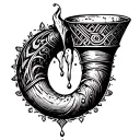 Nordic Drinking Horn Pouring Out tattoo design idea
