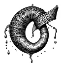 Nordic Drinking Horn Pouring Out tattoo design idea