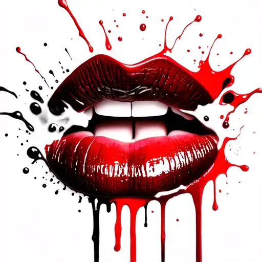 lips with milk tattoo design idea
