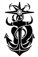 compass and anchor tattoo design idea