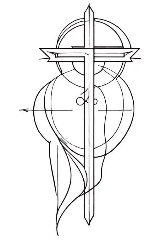 physics and christianity forearm tattoo design idea
