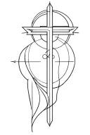 physics and christianity forearm tattoo design idea