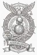military 82 airborne symbol with fuck cancer awareness ribbon tattoo design idea
