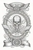 military 82 airborne symbol with fuck cancer awareness ribbon tattoo design idea