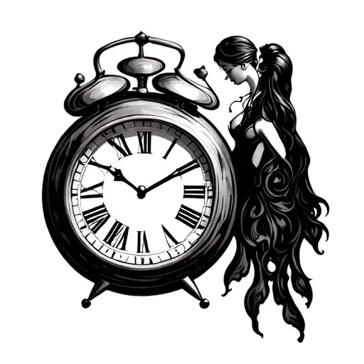 11:11 written inside a clock, tatoo for couples, sall tattoo design idea