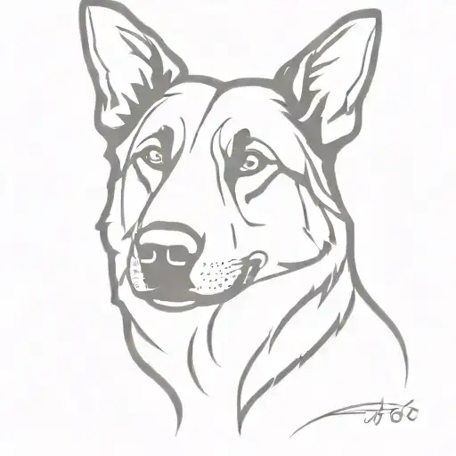 old german shepherd silhouette formed tattoo design idea