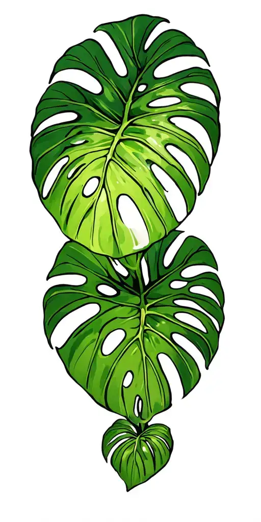 monstera adansonii plant intertwined tattoo design idea
