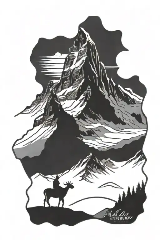 matterhorn mountain tattoo design idea