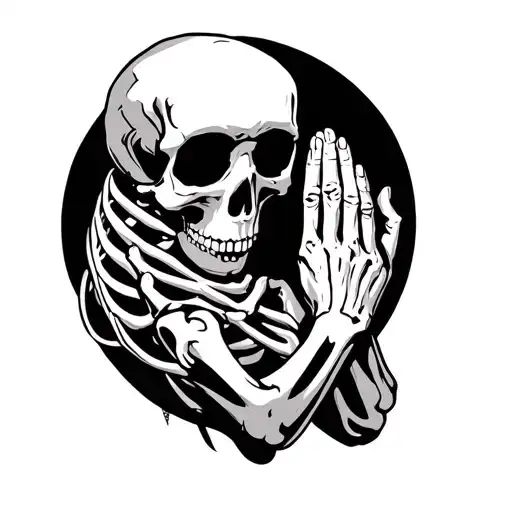 Praying Skeleton tattoo design idea