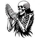 Praying Skeleton tattoo design idea