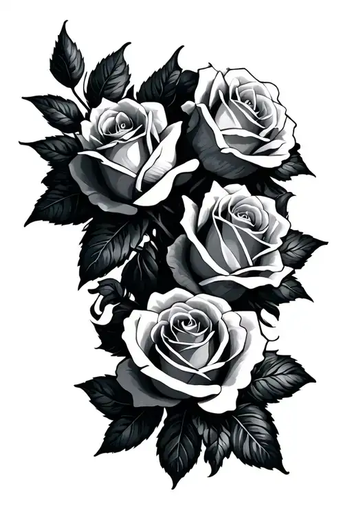 hestia and roses tattoo design idea