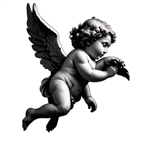 cherub angel tattoo design idea