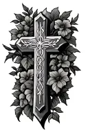 Vines and cross tattoo tattoo design idea