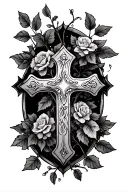 Vines and cross tattoo tattoo design idea