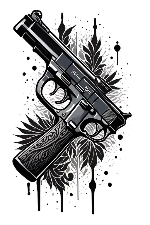 Albanian gun tattoo design idea