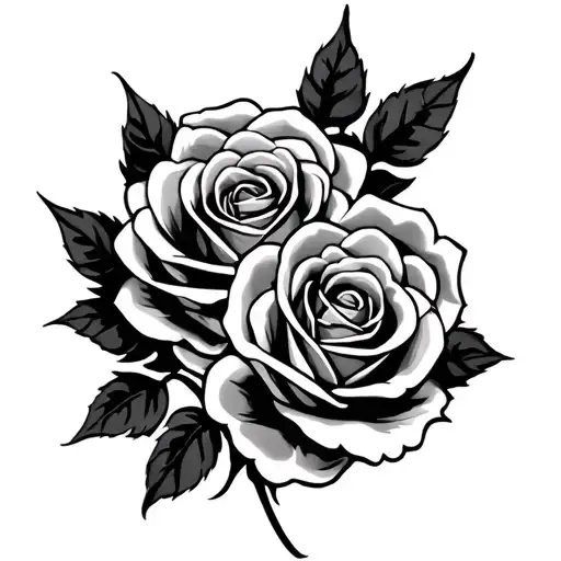 three rose neck tattoo the name جافون tattoo design idea