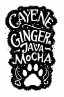 "Cayenne Ginger Java Mocha " "Cayenne Ginger Java Mocha " Bird Dog paw print tattoo design idea