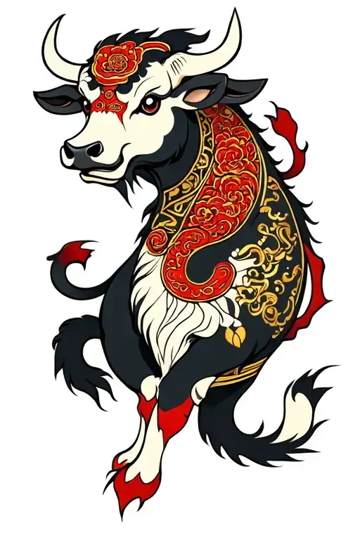 ox Chinese zodiac tattoo design idea