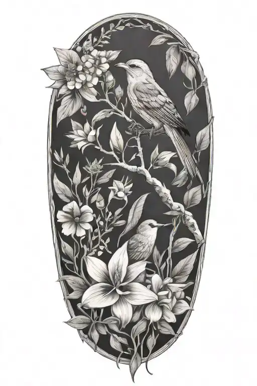 Ecuadorian flora and fauna tattoo design idea