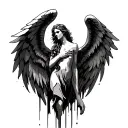 fallen angel with broken wings tattoo design for men  tattoo design idea