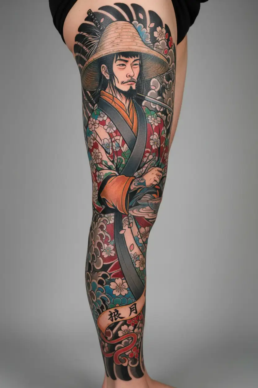 straw hat ronin  tattoo design idea