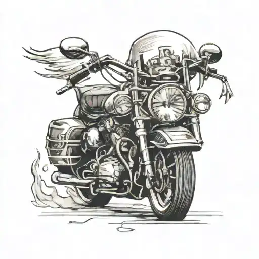 memorial tattoo for my grandfather with a motorcycle in it  tattoo design idea