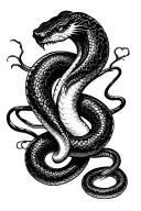 double headed snake slithering around evil  tattoo design idea