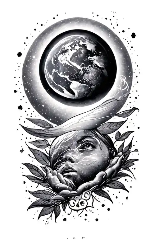 perspective of life, people, the soul, the world and the universe. stay humble tattoo design idea