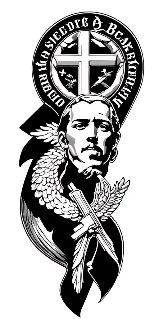 marine corps, catholic tattoo Michael tattoo design idea