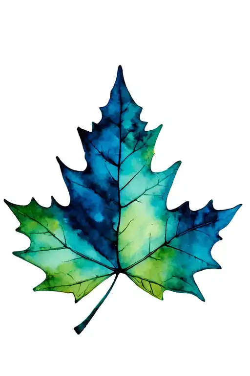 gently dissapearing autumn maple leaf tattoo design idea
