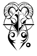 Aries with Libra and pisces combination  tattoo design idea